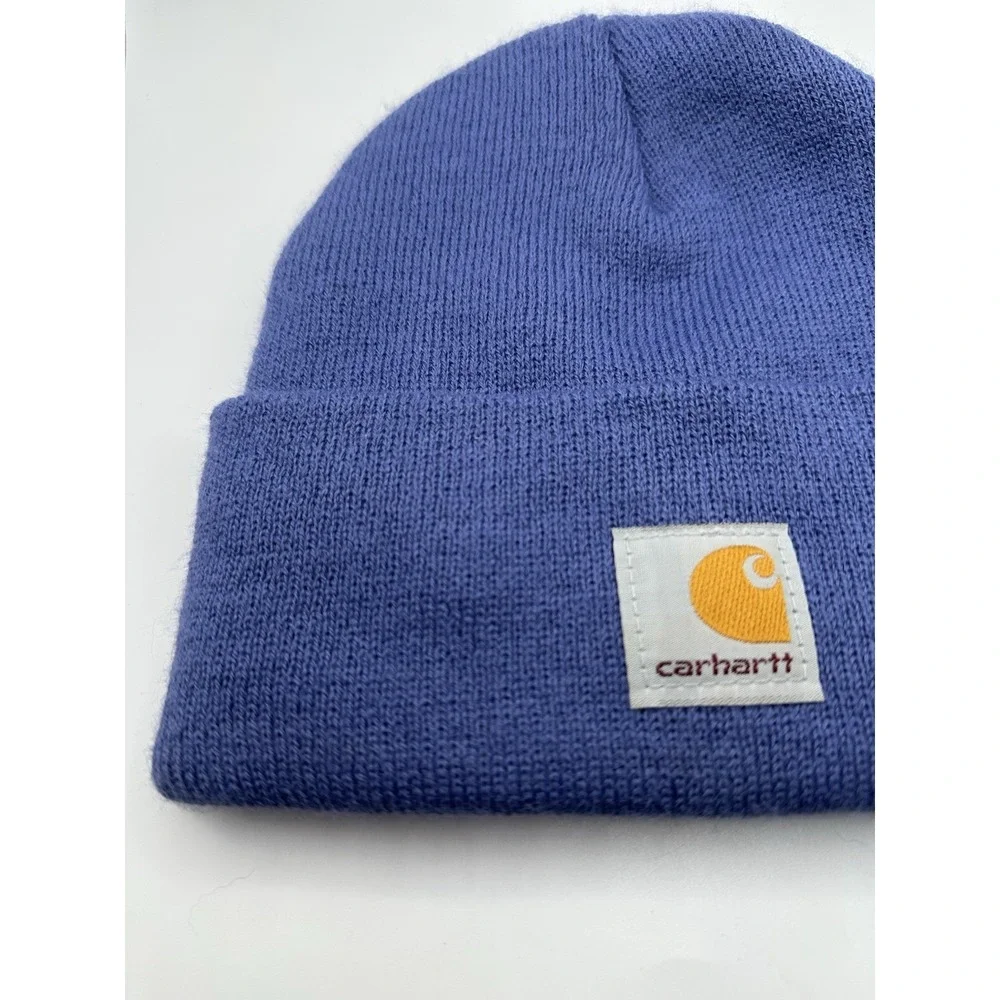 Carhartt Hat Beanie Youth One Size Purple Blue‎ Knit Stocking Cap Work Wear